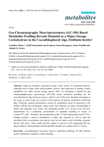 Gas-Chromatography Mass-Spectrometry (GC