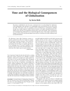 Time and the Biological Consequences of Globalization