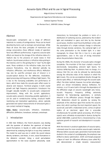 Acousto-Optic Effect and Its use in Signal Processing Abstract 1