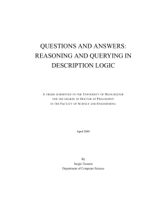 questions and answers: reasoning and querying in description logic