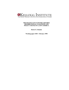 The Politics of Economic Reform - Kellogg Institute for International