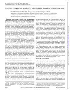 Sustained hypothermia accelerates microvascular thrombus