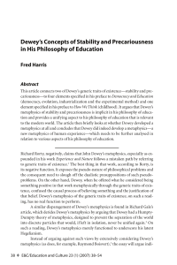 Dewey`s Concepts of Stability and Precariousness - Purdue e-Pubs
