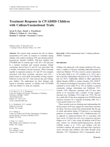 Treatment Response in CP/ADHD Children with Callous