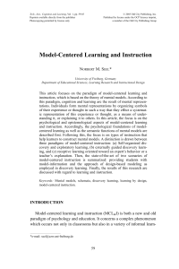 Model-Centered Learning and Instruction
