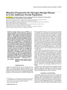 Mutation frequencies for glycogen storage disease