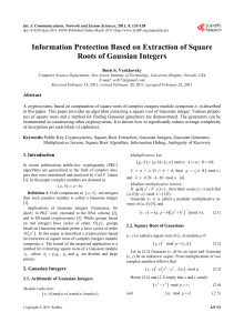 Information Protection Based on Extraction of Square Roots of