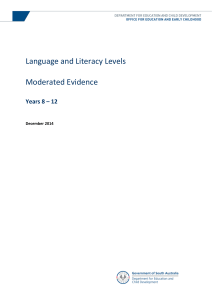 Year 8 to 12 moderated evidence - Department for Education and