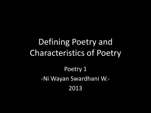 Defining Poetry and Characteristics of Poetry