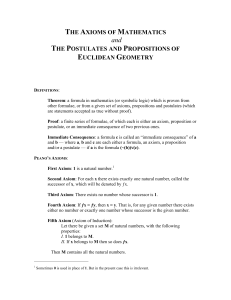 the axioms of mathematics the postulates and