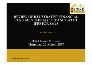 REVIEW OF ILLUSTRATIVE FINANCIAL STATEMENTS IN