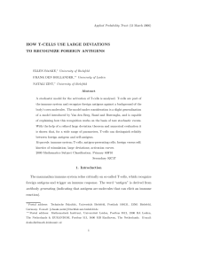 how t-cells use large deviations to recognize foreign