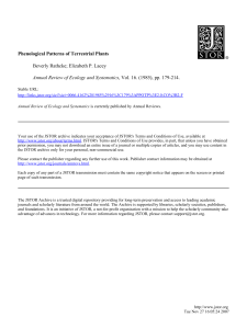 Phenological Patterns of Terrestrial Plants Beverly Rathcke