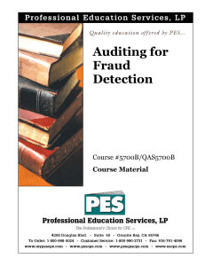 Auditing for Fraud Detection - Professional Education Services