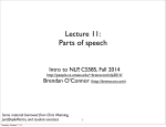 Lecture 11: Parts of speech