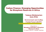 Carbon Finance: Emerging Opportunities for for Biosphere