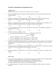 Worksheet: Independent and Dependent Events