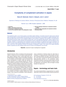 Complexity of complement activation in sepsis