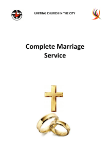 Complete Marriage Service - Uniting Church in the City