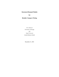 Structural Demand Models for Retailer Category Pricing