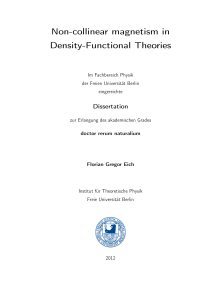 Non-collinear magnetism in Density-Functional - diss.fu