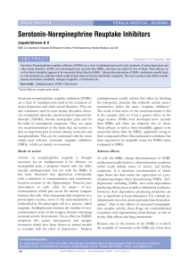 Serotonin-Norepinephrine Reuptake Inhibitors