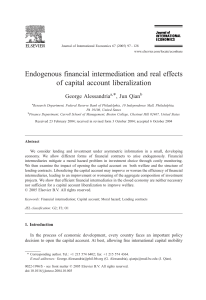 Endogenous financial intermediation and real effects of capital