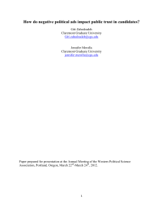How do negative political ads impact public trust in candidates?