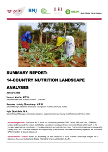 summary report: 14-country nutrition landscape analyses