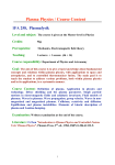 Plasma Physics / Course Content