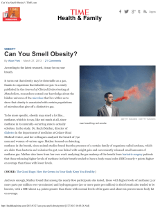 Can You Smell Obesity? | TIME.com