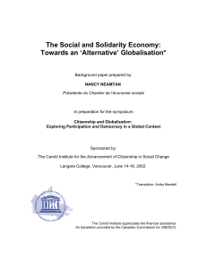 The Social and Solidarity Economy