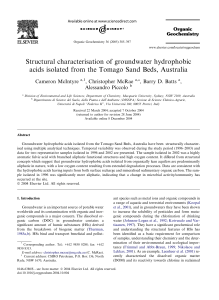 Structural characterisation of groundwater hydrophobic