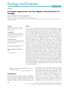 Ecology and Evolution 5(1)