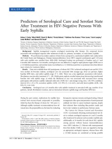 Predictors of Serological Cure and Serofast State