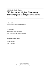 CfE Advanced Higher Chemistry
