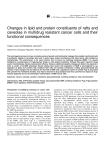 Changes in lipid and protein constituents of rafts and caveolae in
