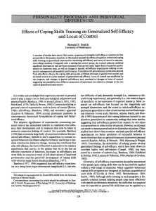Effects of Coping Skills Training on Generalized Self