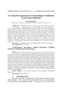 An Analytical Approach to Greenwashing: Certification versus