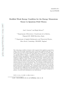 Modified Weak Energy Condition for the Energy Momentum Tensor