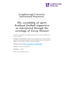 The sociability of sport: Scotland football supporters as interpreted