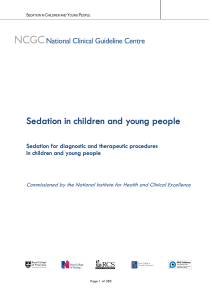 Sedation in children and young people