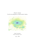 Master`s thesis: On the investigation of dark matter haloes