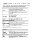 Standard 4: ANATOMY AND PHYSIOLOGY – REVIEW OF BASICS