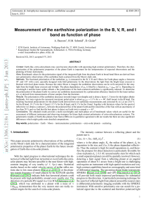 Measurement of the earthshine polarization in the B, V, R, and I