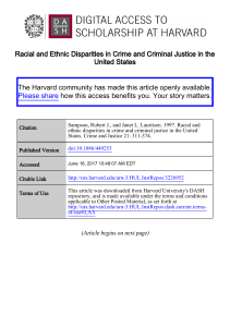 Racial and Ethnic Disparities in Crime and Criminal Justice in the