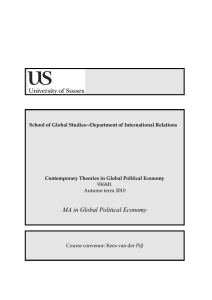 MA in Global Political Economy