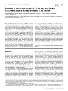 Resistance of Helicoverpa armigera to Cry1Ac toxin from Bacillus