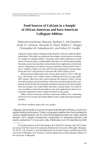 Food Sources of Calcium in a Sample of African