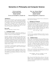 Semantics in Philosophy and Computer Science